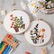 4 Sets Embroidery Kit Starter with Pattern and Instructions, DIY Beginner Starter Cross Stitch Kit Include 1 Embroidery Hoop, Needlework for Adults (Flower-Happy time)